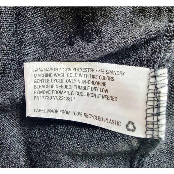 Mossimo XL Vintage Sweater Women Black‎ Round Neck Ruffle Sleeve  Grunge Soft - Picture 6 of 6